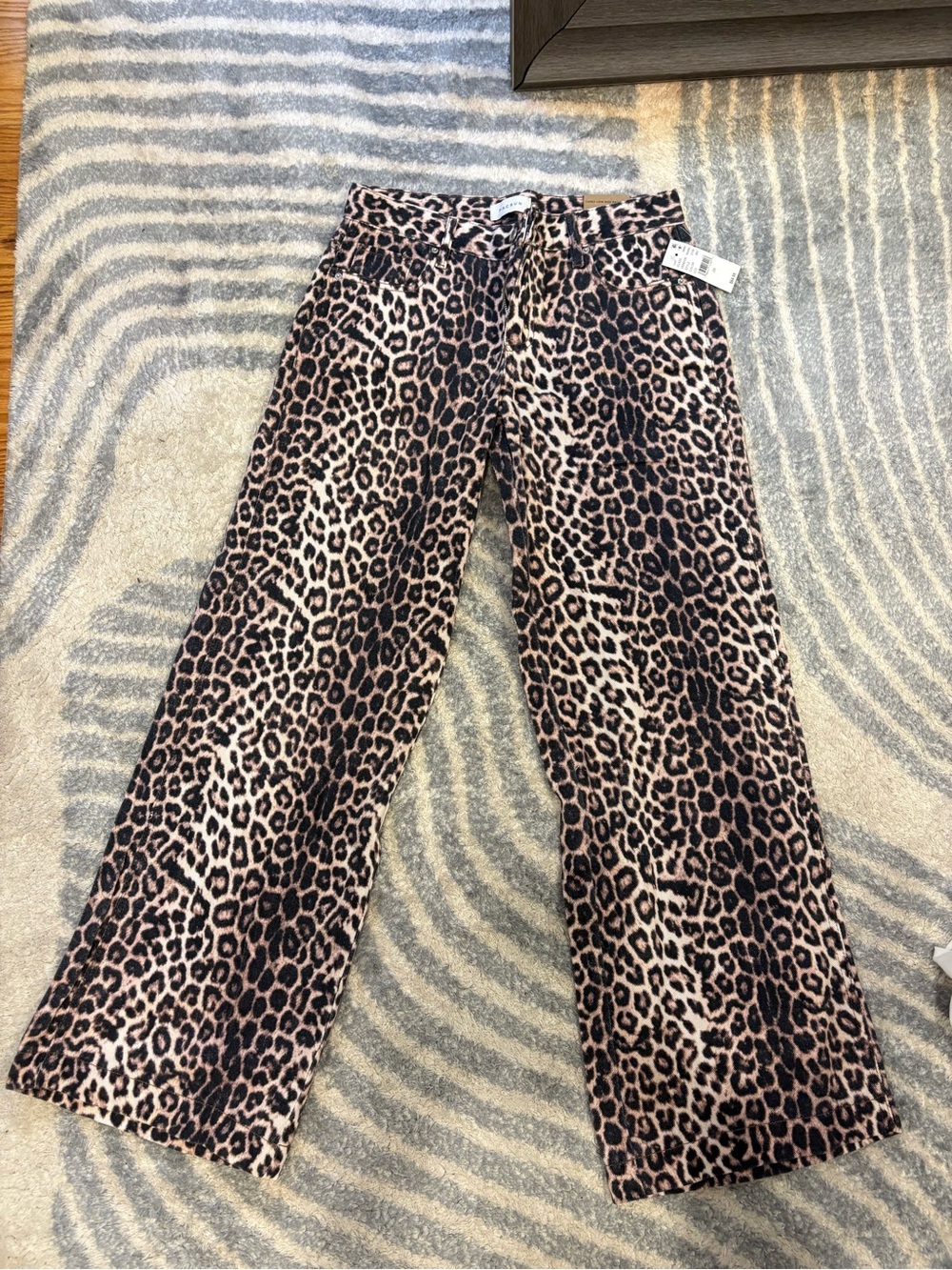 PacSun Leopard Print Wide-Leg Jeans in Brown & Black